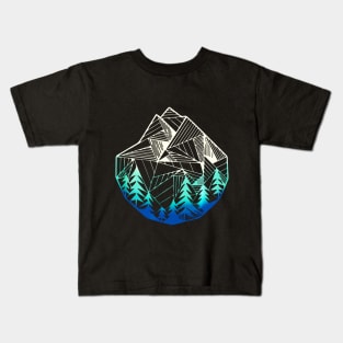 Minimal Mountains Outdoor Hiking Kids T-Shirt